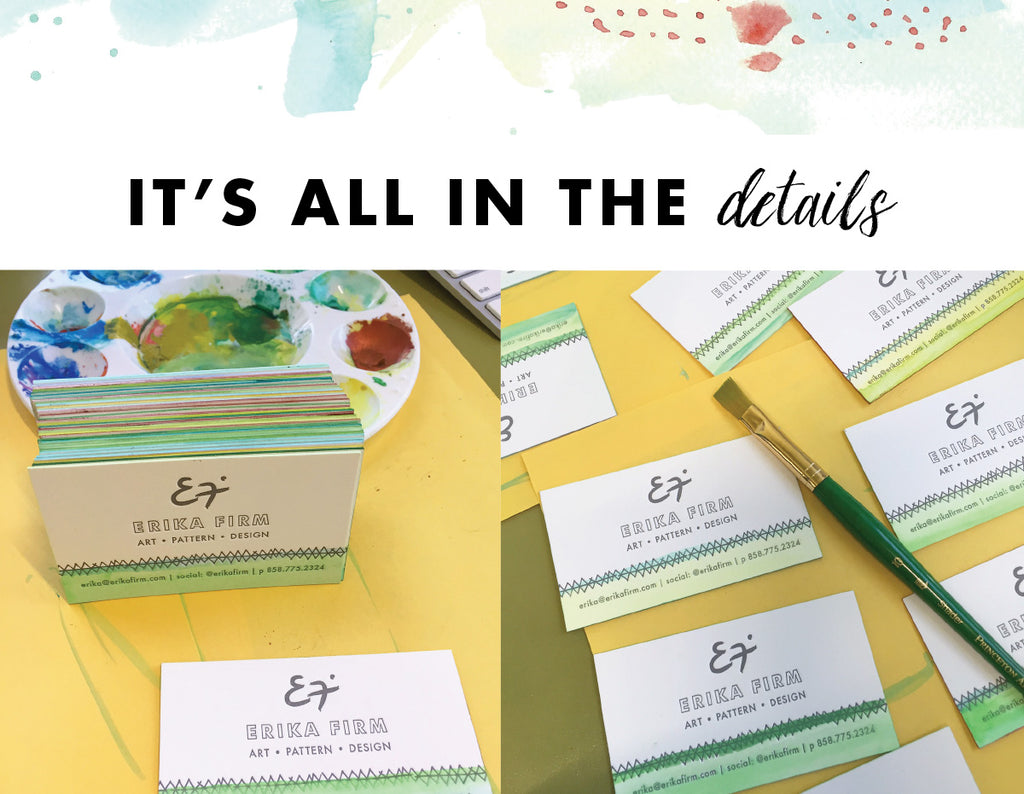 Letterpress & Watercolor Business Cards