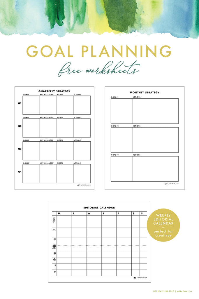 Goal Planning Worksheets for Creatives