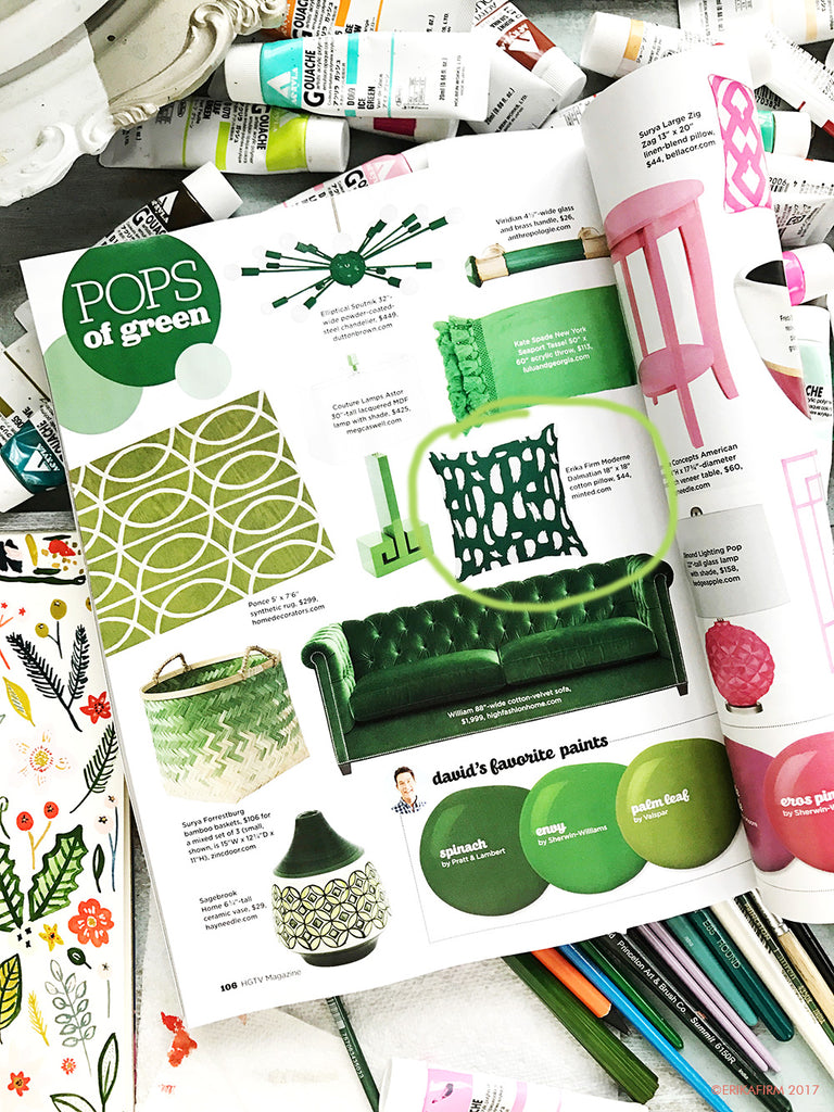 Pop of Green in HGTV Magazine