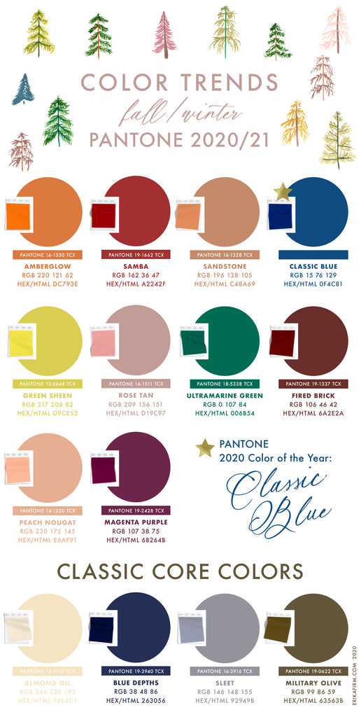 Fall 2020 Winter 2021 Pantone Colors Trends