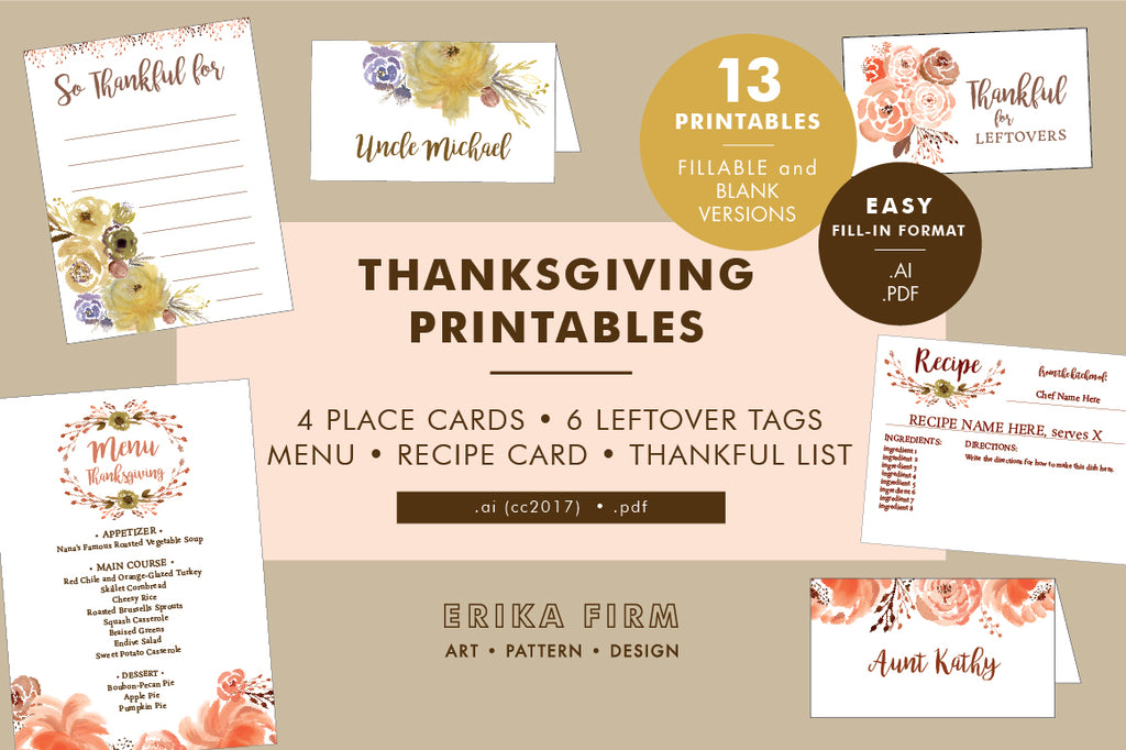 Thanksgiving Printables for Creative Market
