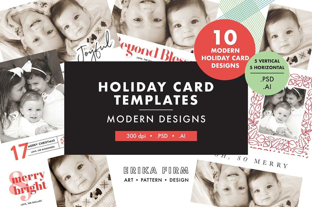 Modern Christmas Photo Card Templates